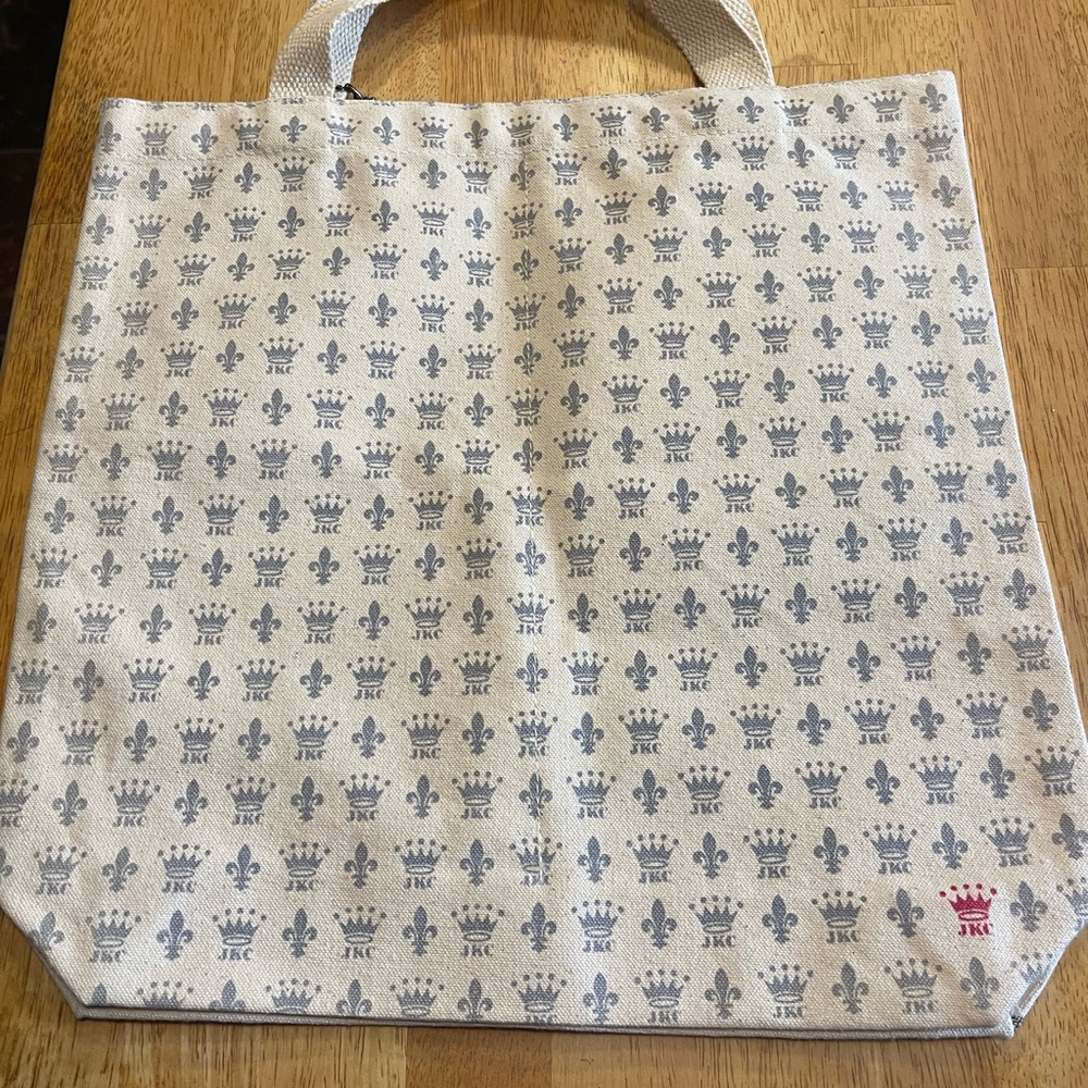 Jkc Vintage Print Cream Tote Bag View 2